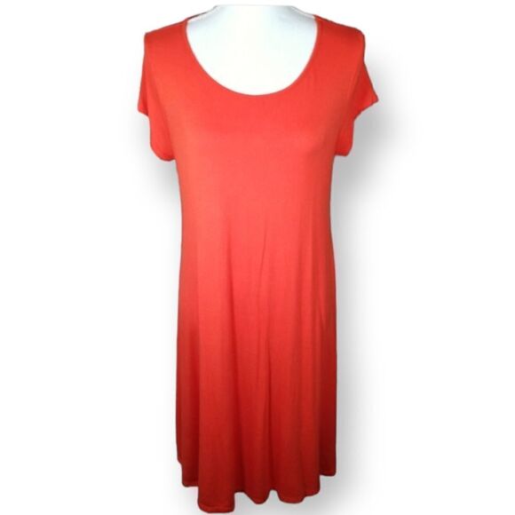 OLD NAVY ORANGE/RED MATERNITY T-SHIRT DRESS SZ.M EUC - Picture 1 of 7
